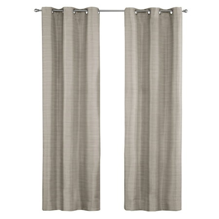 mainstays blackout textured slub grommet single indoor curtain panel, beige, 38" w x 84" l