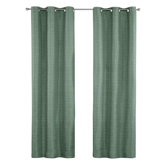 Mainstays Blackout Textured Slub Grommet Single Indoor Curtain Panel, Green, 38" W x 84" L