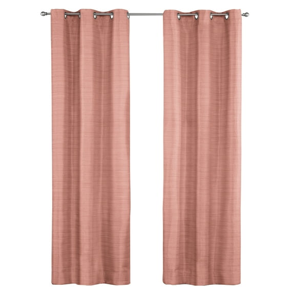 Mainstays Blackout Textured Slub Grommet Single Indoor Curtain Panel, Terracotta, 38" W x 84" L