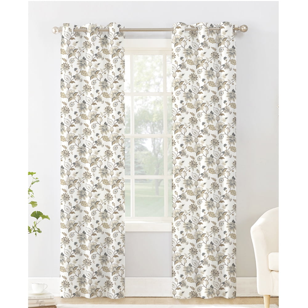 Mainstays Blackout Window Curtain Panel, Set of 2, 37" x 84", Neutral