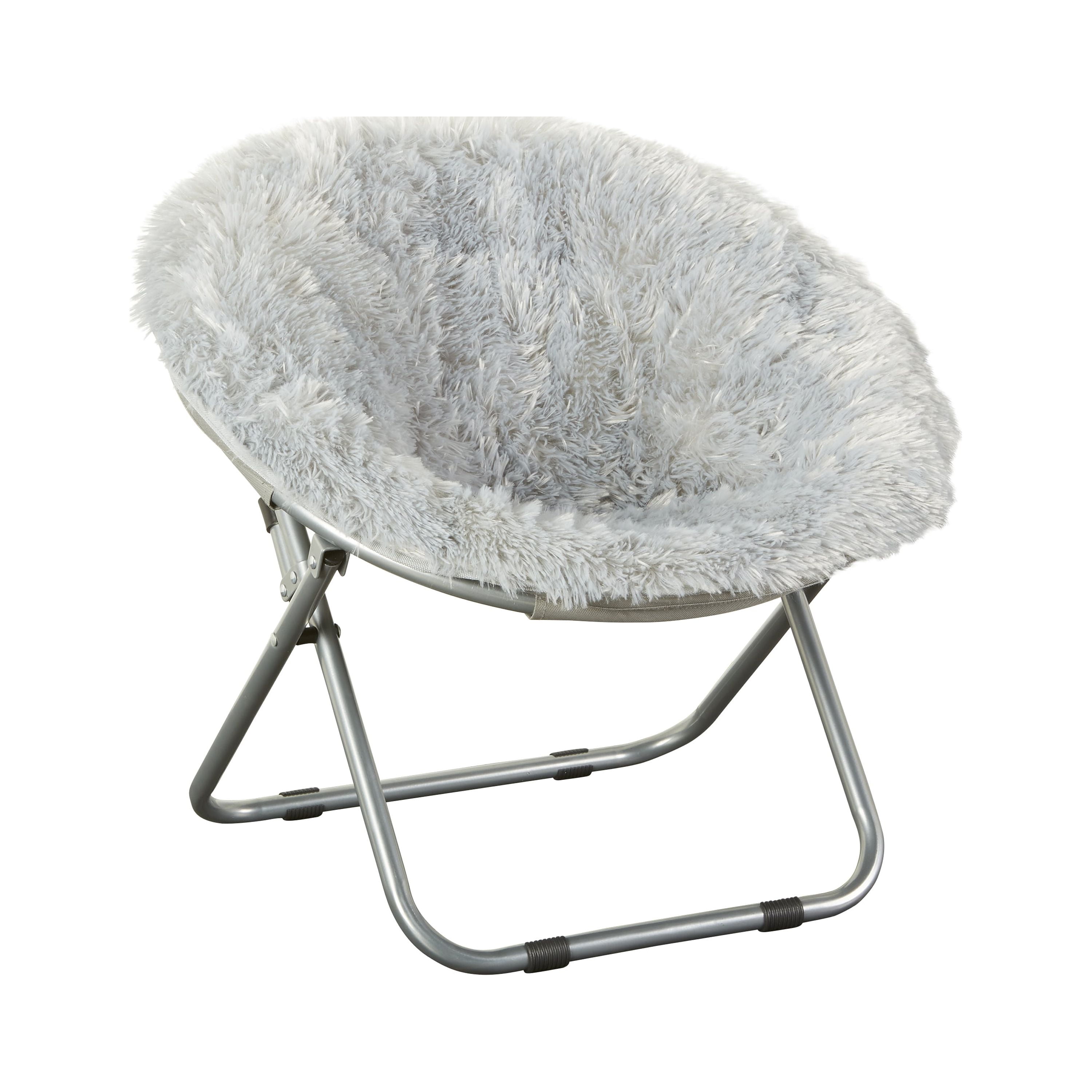 Mainstays Blair Plush Faux-Fur Kids Saucer Chair, Multiple Colors
