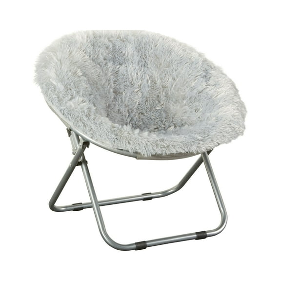 Mainstays Blair Plush Faux-Fur Kids Saucer Chair, Multiple Colors, Multi Color Folding Chair, Round
