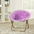 thumbnail image 1 of Mainstays Blair Plush Faux-Fur Kids Saucer Chair, Multiple Colors, 1 of 5