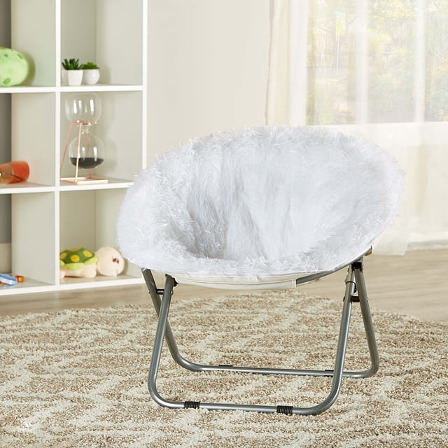 Mainstays Blair Plush Faux-Fur Kids Saucer Chair, Multiple Colors