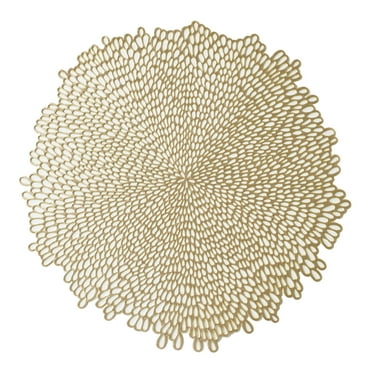 Mainstays Blossom Pressed Vinyl Table Placemat Gold 15.25" x 15.5"