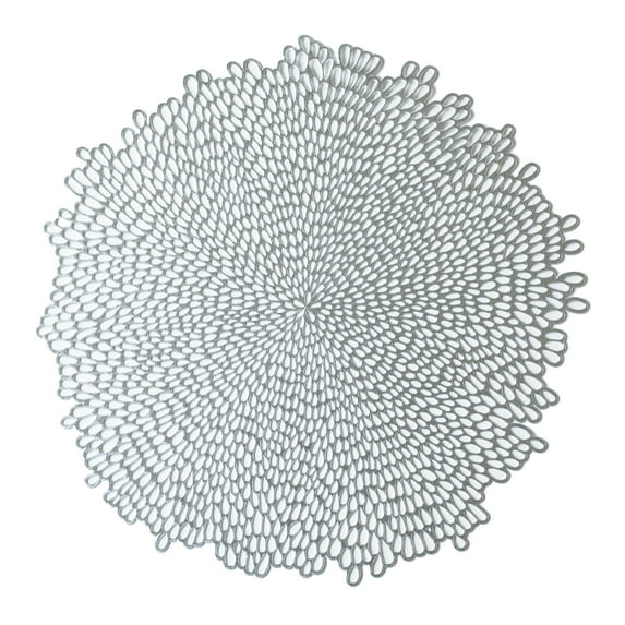 Mainstays Blossom Pressed Vinyl Table Placemat Silver 15.25" x 15.5"