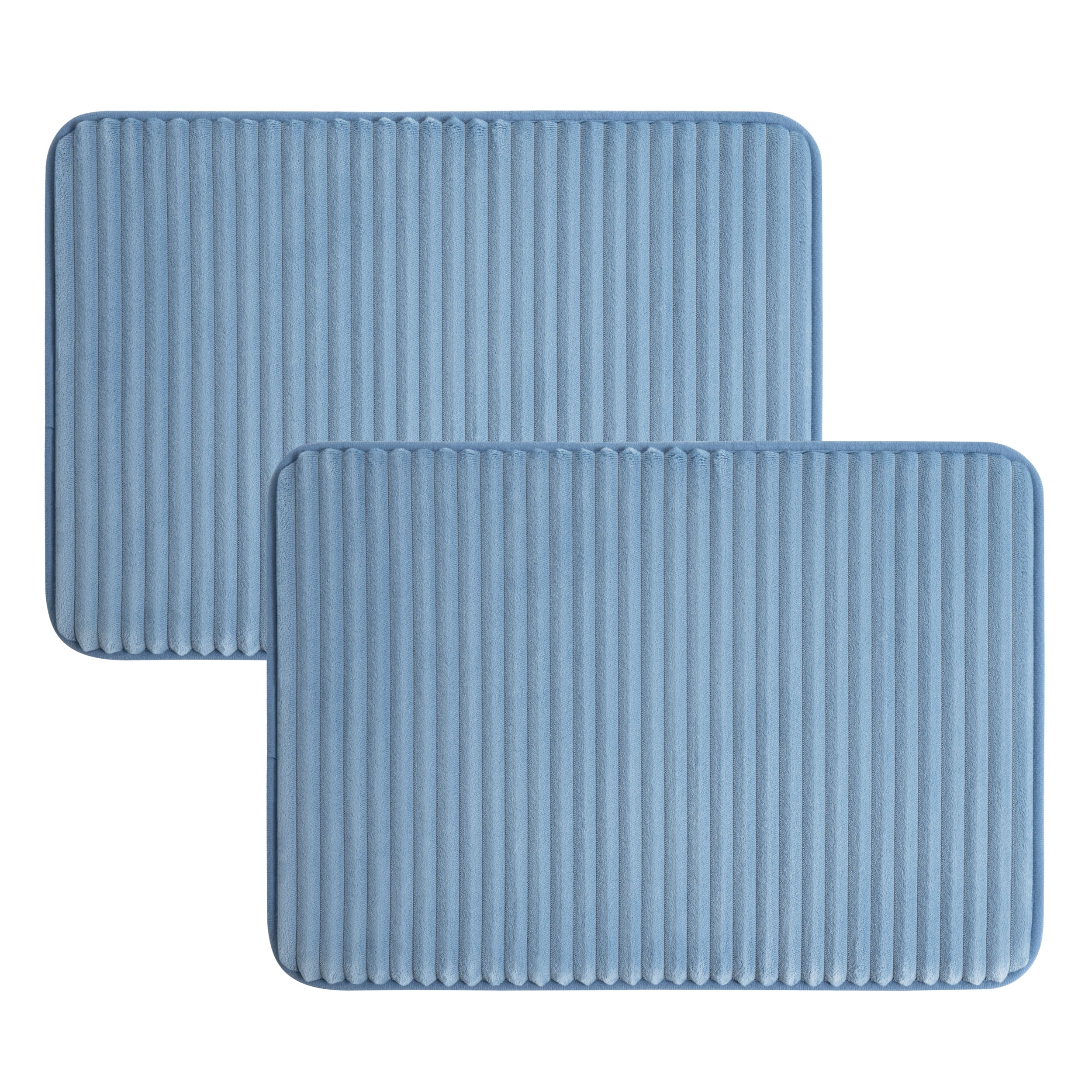 Mainstays Blue 2-Piece Performance Foam 20"x 32" Bath Rug Set