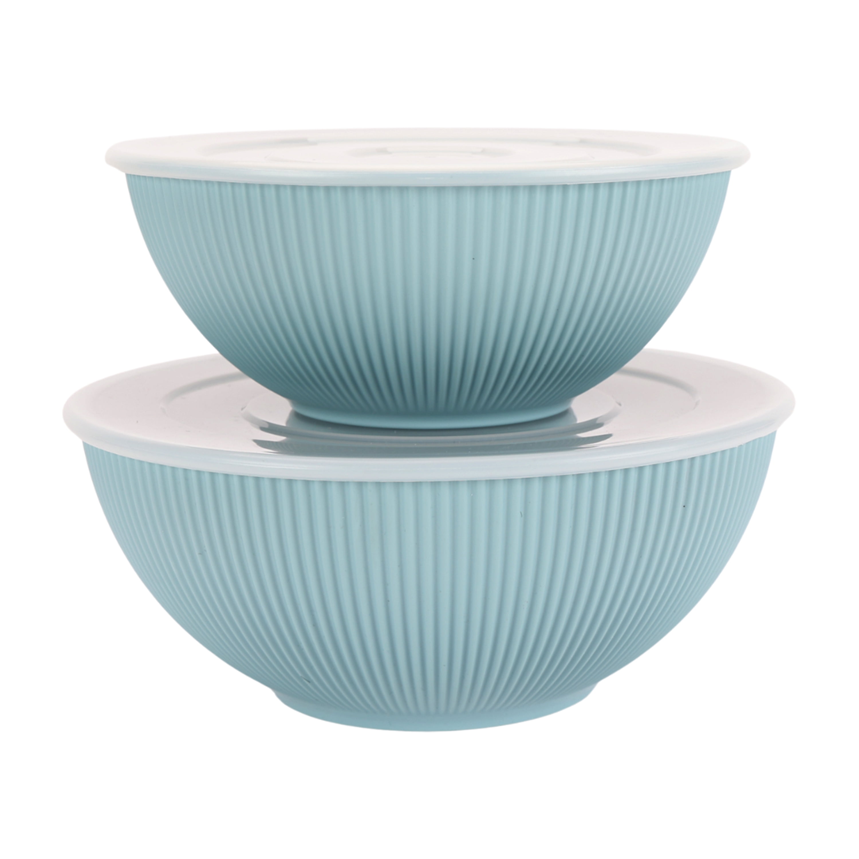 Mainstays - Blue 4-Piece Eco-Friendly Recycled Plastic Serve Bowl Set ...