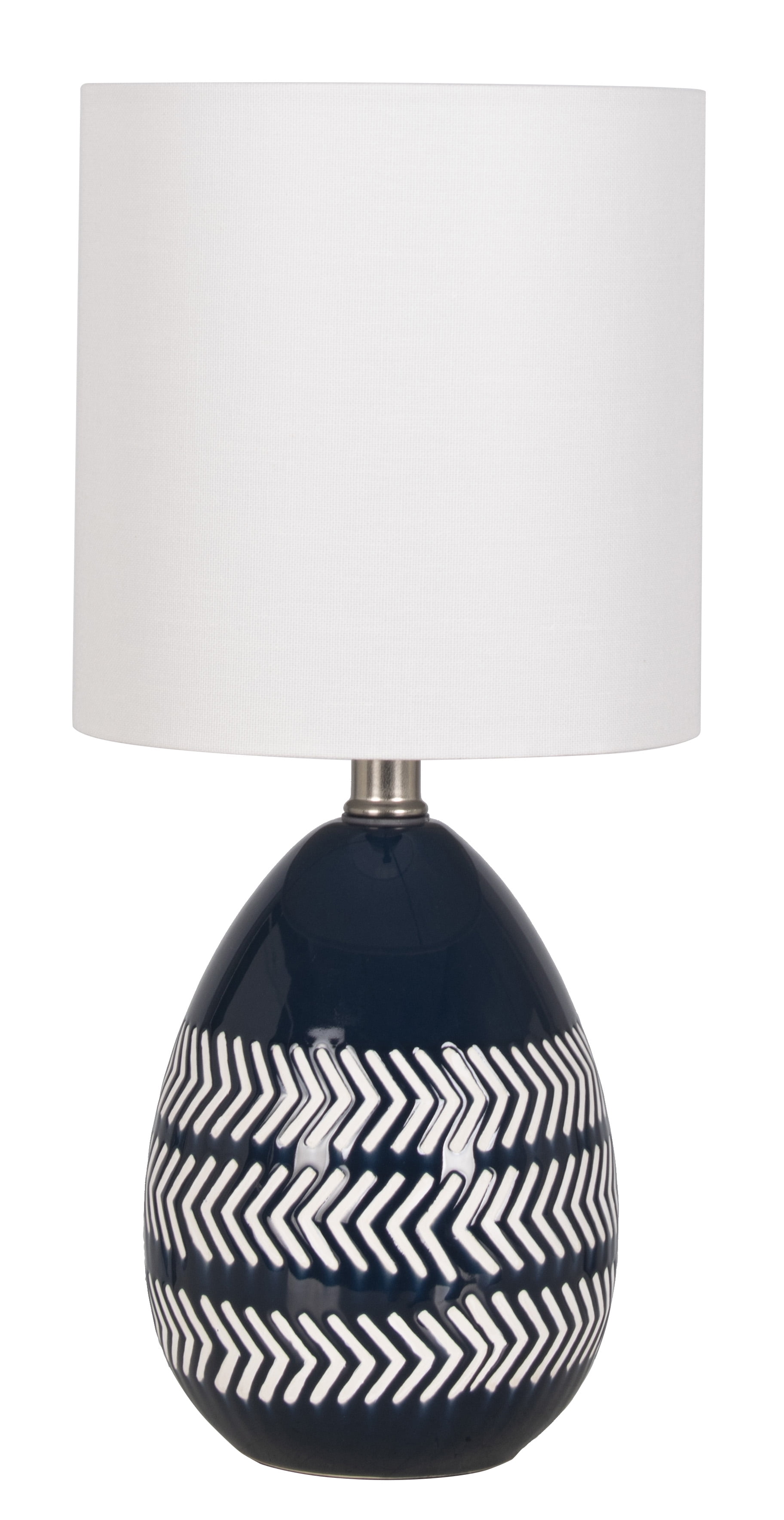 Mainstays Blue Arrow Ceramic 17 Grab and Go Table Lamp with LED Included