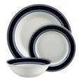thumbnail image 1 of Mainstays Blue Banded 12-Piece Hand-Painted Stoneware Dinnerware Set, 1 of 6
