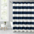 thumbnail interactive-video image 1 of Mainstays Blue Cabana Striped Printed 72" x 72" Ribbed Textured Shower Curtain, Polyester, 1 of 6