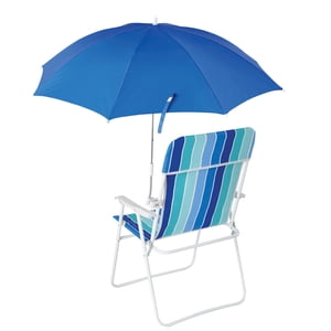 Mainstays Blue Clip-On Beach Chair Umbrella, UV Resistant