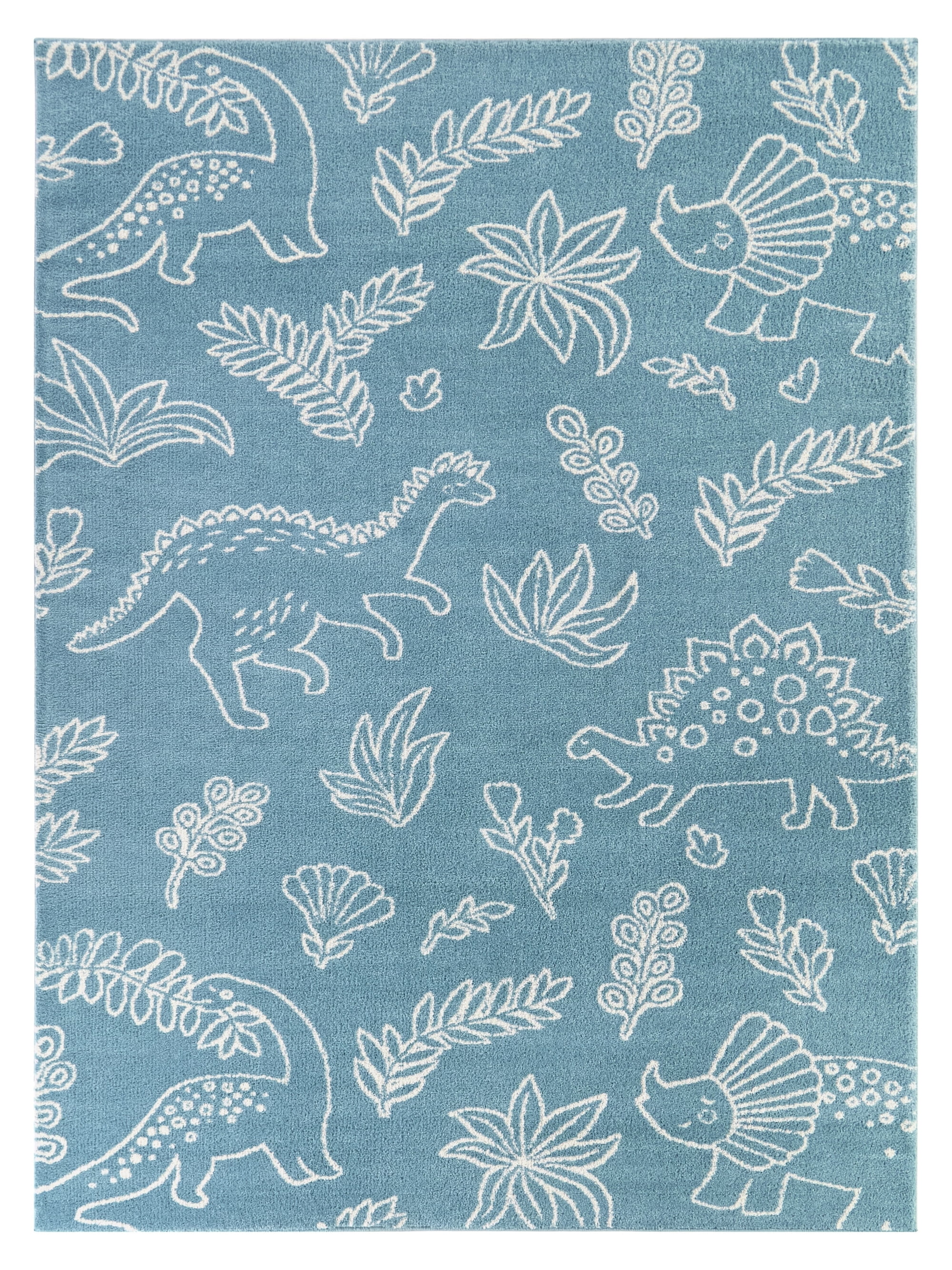 Mainstays Blue Dinosaur Indoor Rug, 5' 3"W x 7'L