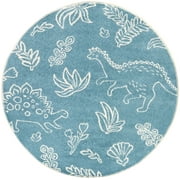 Mainstays Blue Dinosaur Round Indoor Area Rug, 47.25 in