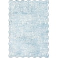 thumbnail image 1 of Mainstays Blue Feather Faux Fur Scalloped Indoor Area Rug, 5'x7', 1 of 8