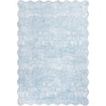 thumbnail image 1 of Mainstays Blue Feather Faux Fur Scalloped Indoor Area Rug, 7'10', 1 of 8