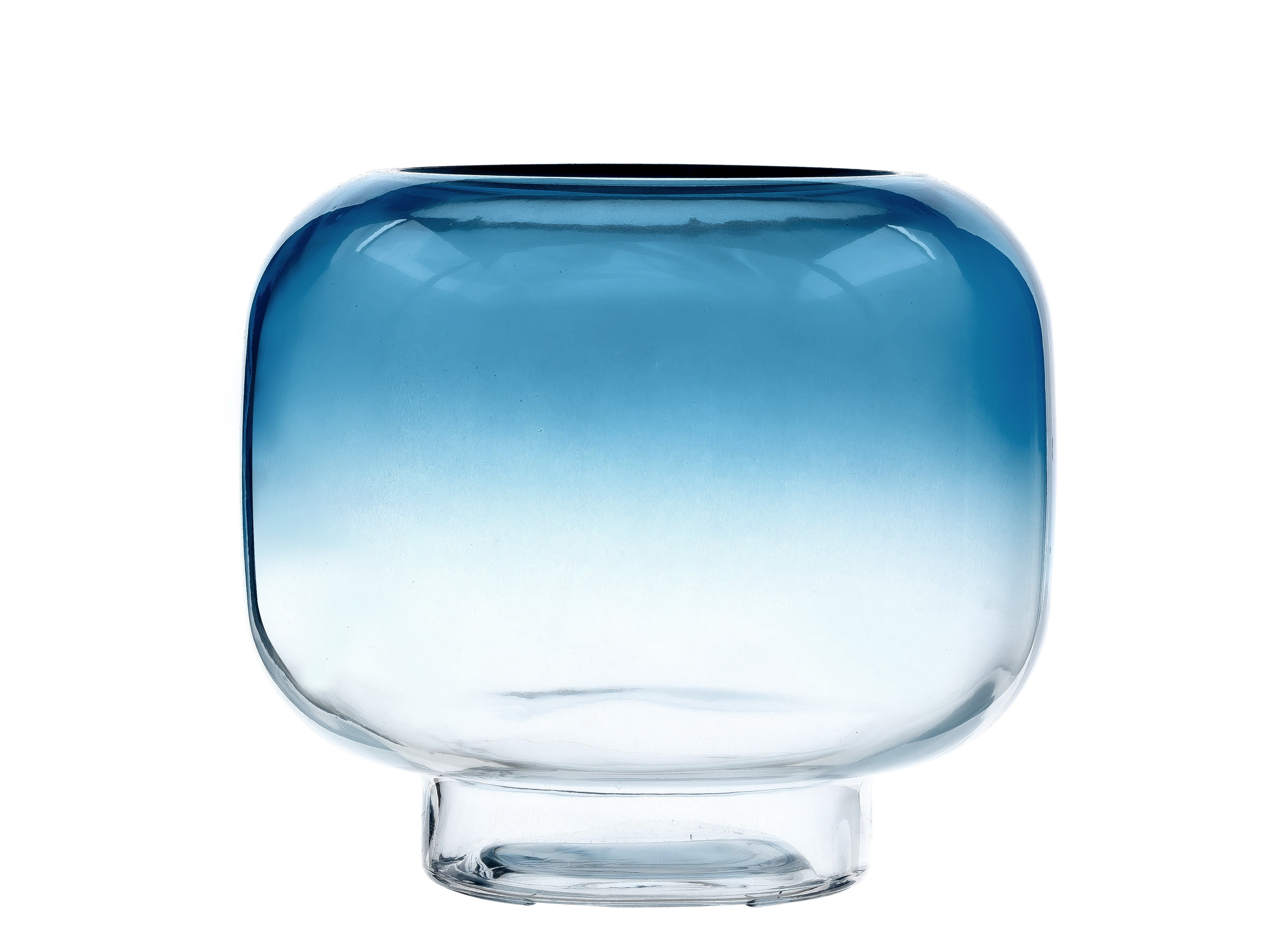 Mainstays 6.5" Blue Ombre Glass Hurricane Home Pillar Candle Holder Medium