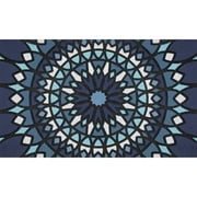 Mainstays Blue Medallion Rubber Doormat, 18" x 30"