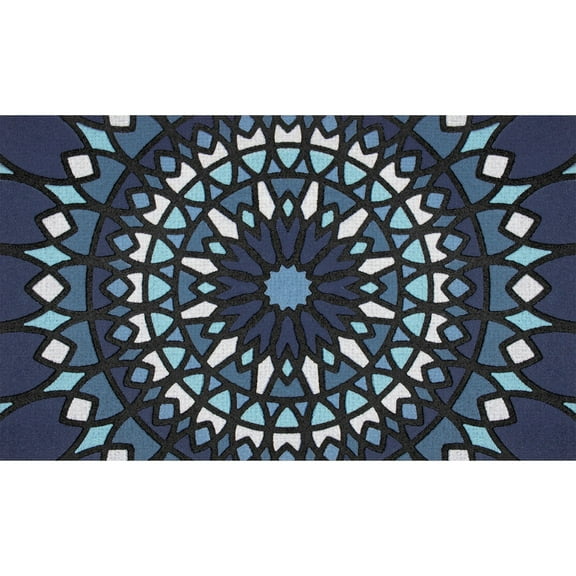 Mainstays Blue Medallion Rubber Doormat, 18" x 30"