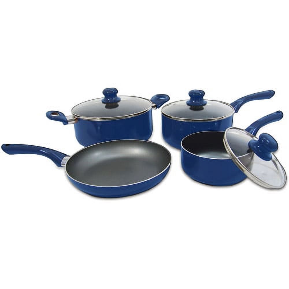 Mainstays Blue Morpho 7Piece Aluminum Cookware Set