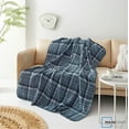 Mainstays Blue Plaid Cozy Fleece Throw Blanket, 50" x 60"