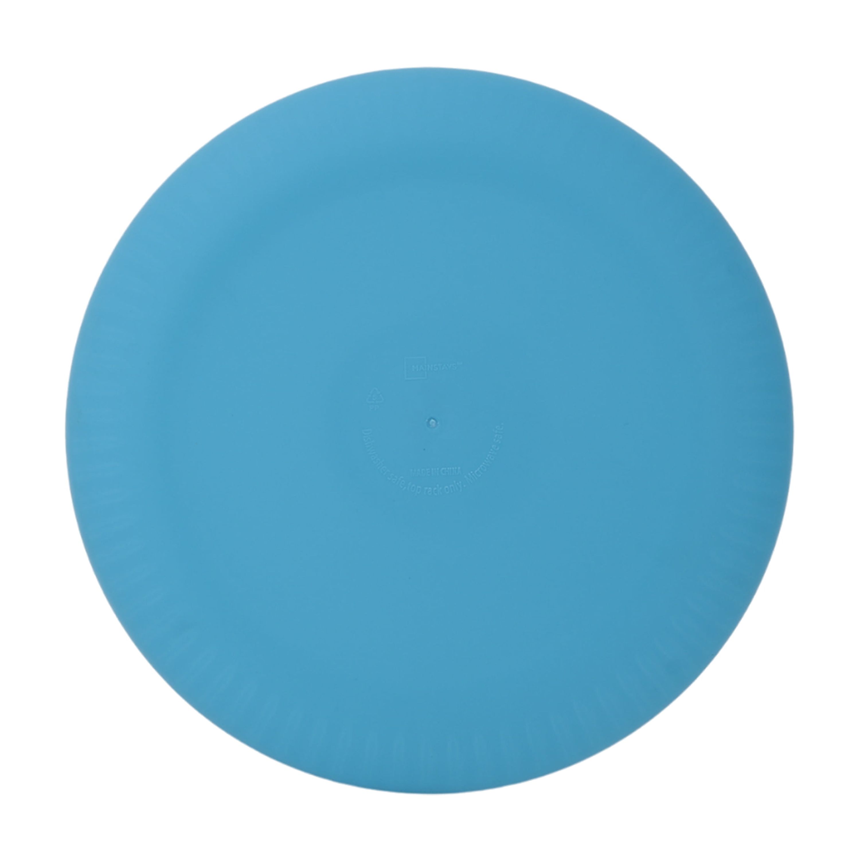 Mainstays Round Plastic Ribbed Plate, 10.5", Blue