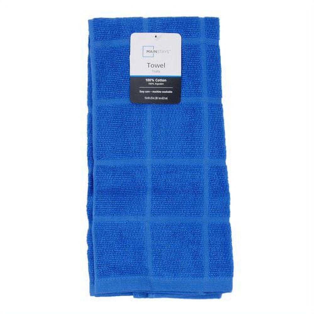 T-fal Premium Kitchen Towel (4-Pack), 16x26 Highly Absorbent, Super Soft  Long Lasting 100% Cotton Solid/Check Hand Towels, Tea Towels, Breeze