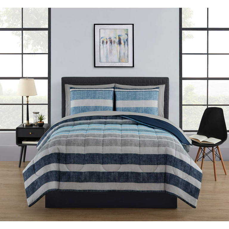 Mainstays Teal Paisley 8 Piece Bed in a Bag Comforter Set With Sheets, Queen  - Walmart.com