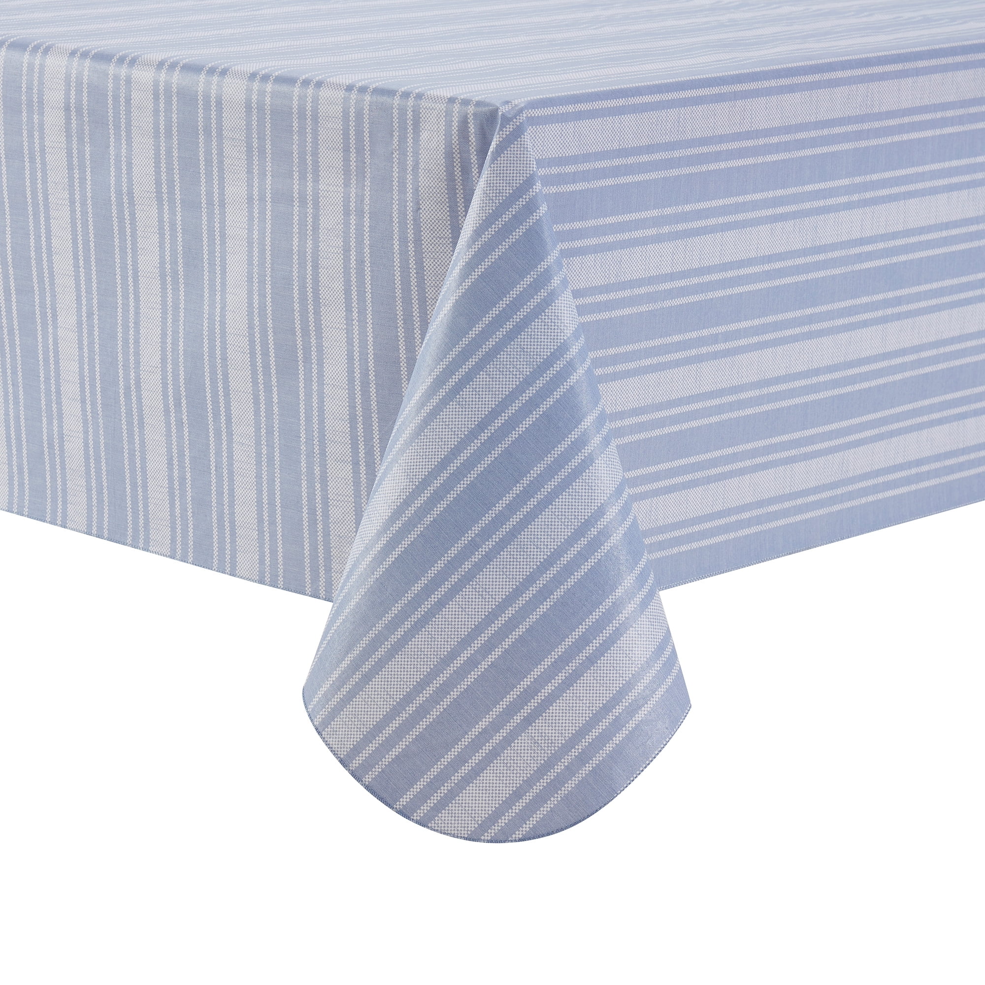 Mainstays Blue Striped PEVA Tablecloth 60" x 102" Rectangle