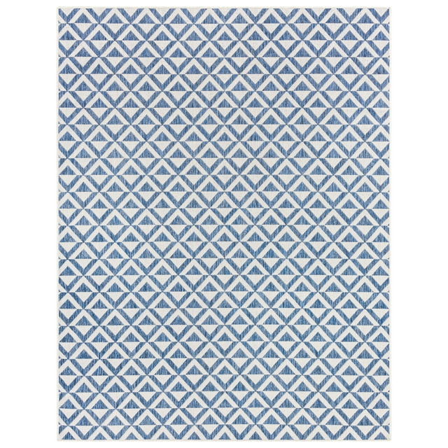 Mainstays Blue Turquoise Geometric Diamond Indoor/Outdoor Area Rug, 5 ...