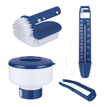 Mainstays Blue & White 4-Piece Swimming Pool Maintenance Kit - 1.03 lbs. - 11.42" x 13.98" x 13.39"