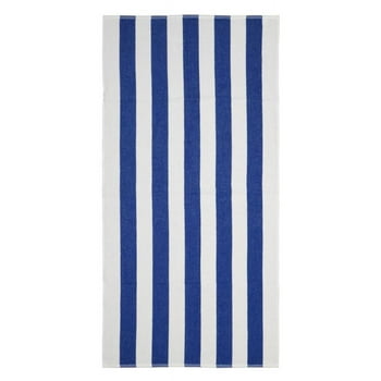 Mainstays Blue & White Cabana Stripe Beach Towel, 28" x 58"