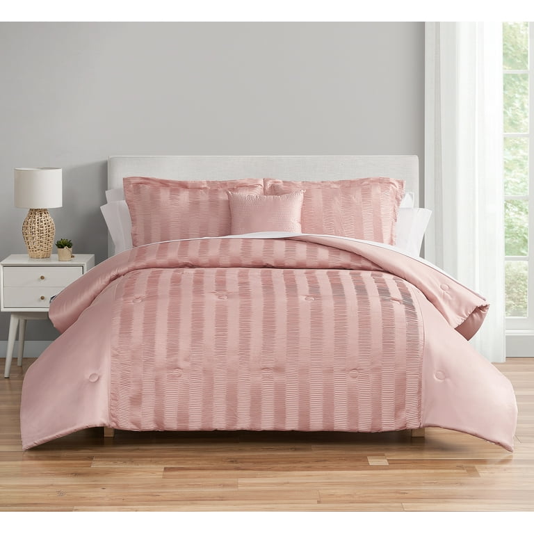 Mainstays Blush Pink 10 Piece Bed in a Bag Comforter Set with Sheets Queen