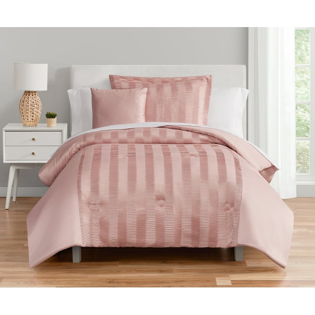 Mainstays Blush Pink 7 Piece Bed in a Bag Comforter Set with Sheets