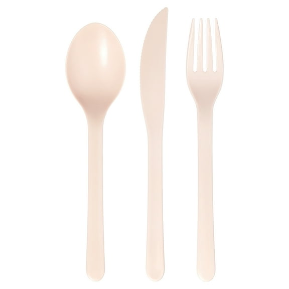 Mainstays - Blush Pink Eco-Friendly Recycled Plastic 3-Piece Flatware Set