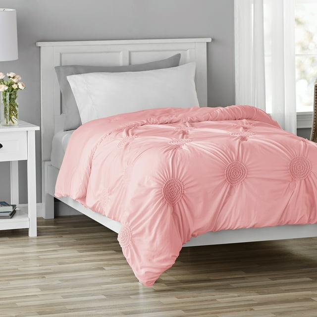 Mainstays Blush Pink Ultra Soft Comforter, Twin/Twin XL