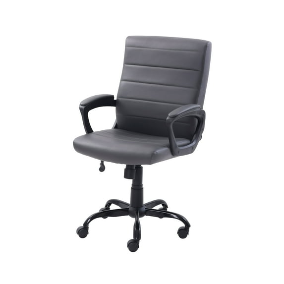 Mainstays Bonded Leather Mid-Back Manager's Office Chair, Gray, Adult