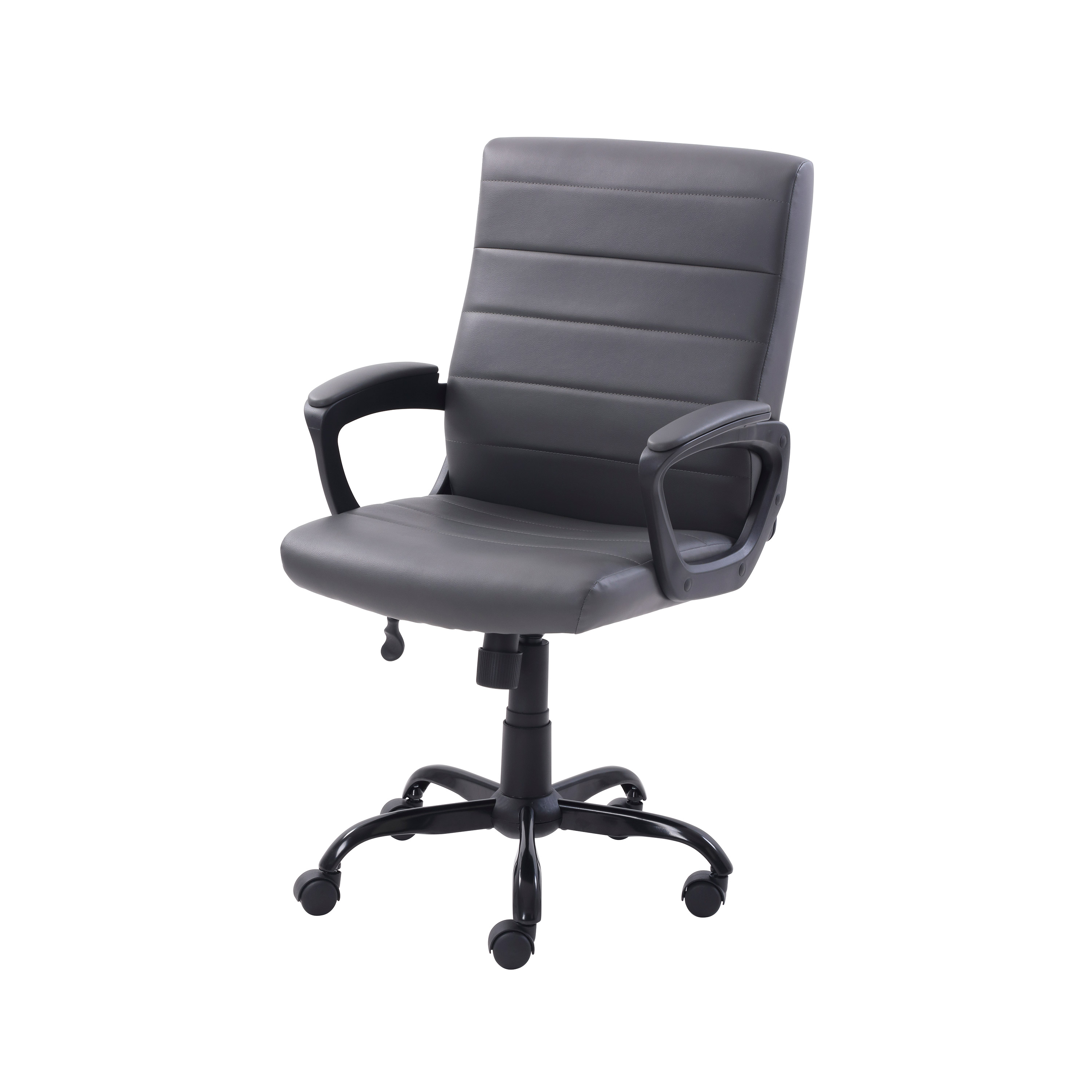 Mainstays Bonded Leather Mid-Back Manager's Office Chair, Gray - image 1 of 11