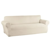 Mainstays Boucle Stretch-to-Fit Fabric Sofa Slipcover, 1-Piece, Beige