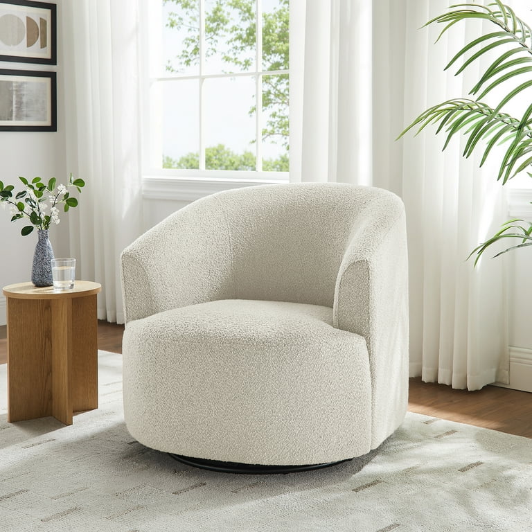 Mainstays Boucle Swivel Chair, Cream