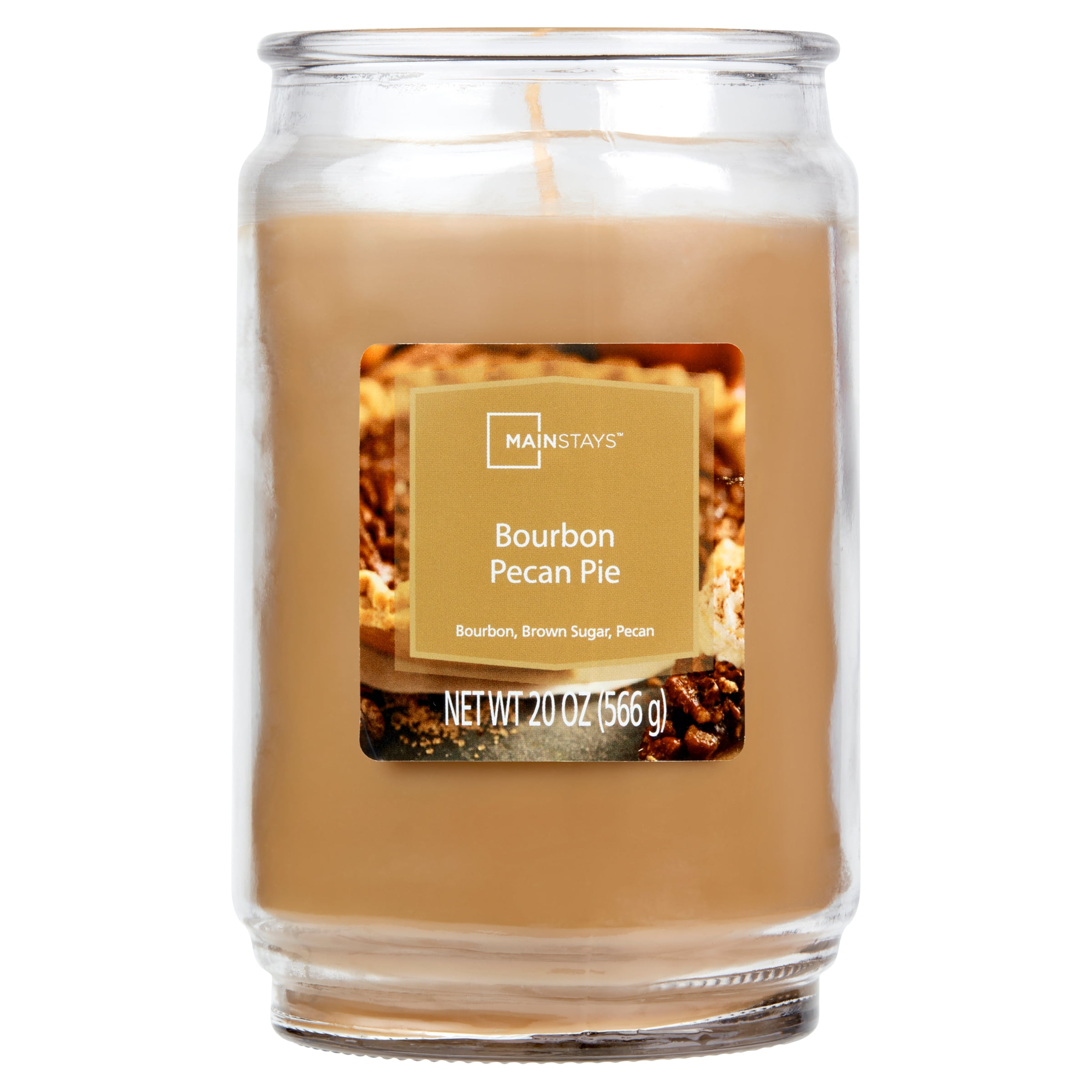 Mainstays Bourbon Pecan Pie Scented Single Wick Candle, 20 oz