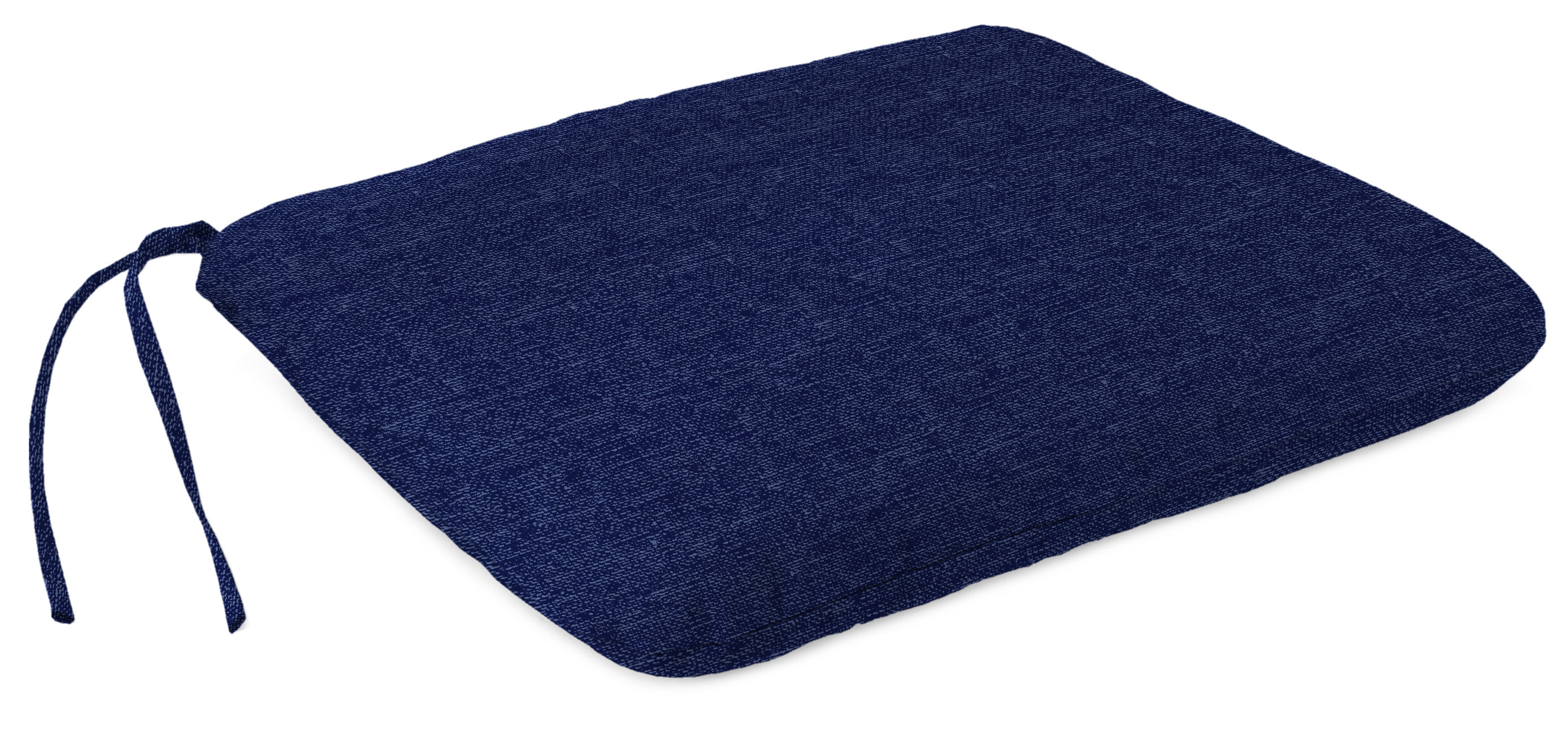 Mainstays Brand 15.5" x 17" Solid Navy Outdoor Seat Pad with Ties, Set of 2