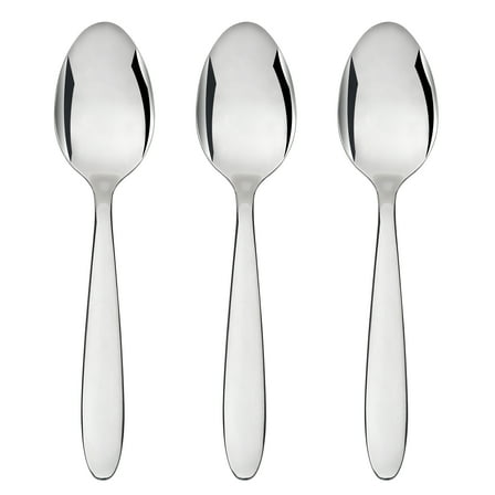 Mainstays Breck Stainless Steel Adult Dinner Spoon, 3-Piece Set, Silver