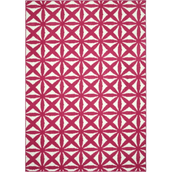 Mainstays Bright Eyed Suzy Polypropylene Pink/White Indoor Area Rug, 45" x 66"