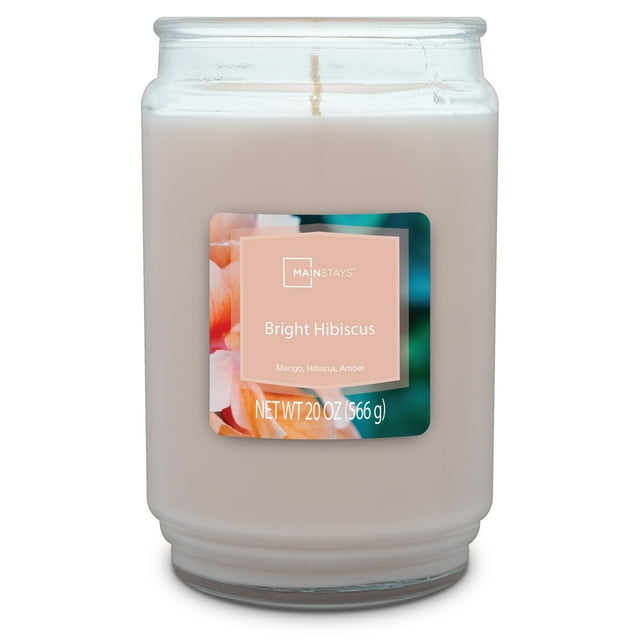 Mainstays Bright Hibiscus Scented Single Wick Candle, 20 oz.