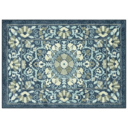Mainstays Bright Persian Medallion Blue Multicolor Indoor Accent Rug, 1'8" x 2'10"
