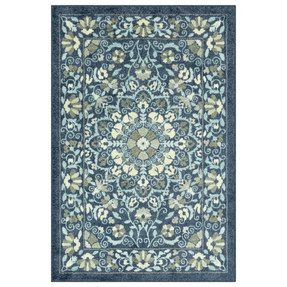 Mainstays Bright Persian Medallion Blue Multicolor Indoor Accent Rug, 2'6" x 3'10"
