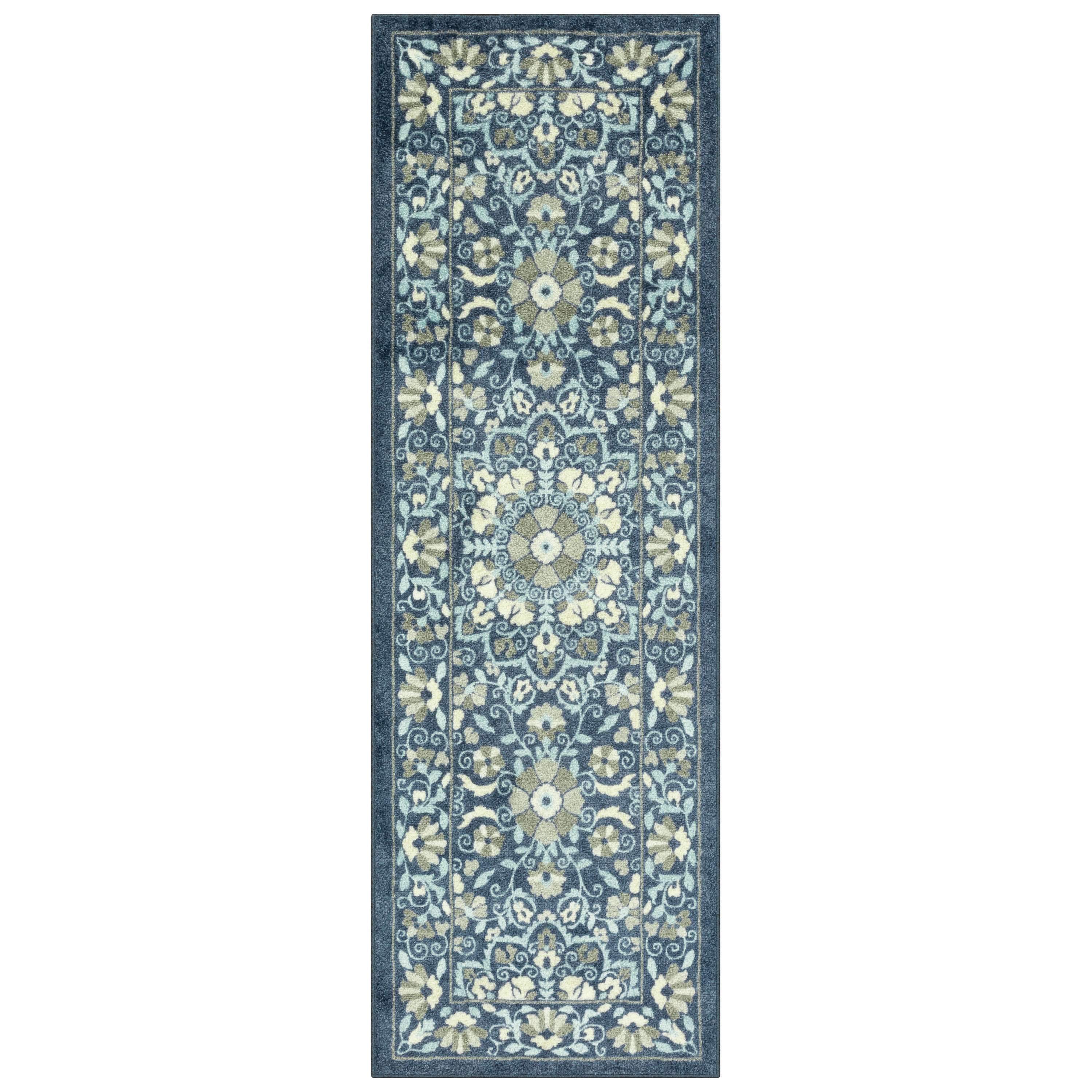 Mainstays Bright Persian Medallion Blue Multicolor Indoor Runner Rug, 2' x 6'
