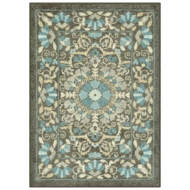 Mainstays Bright Persian Medallion Gray Blue Indoor Accent Rug, 1'8" x 2'10"