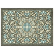 Mainstays Bright Persian Medallion Gray Blue Indoor Accent Rug, 1'8" x 2'10"